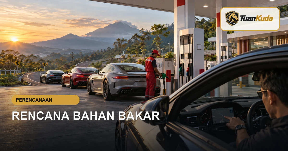 Rombongan touring melakukan pemberhentian bahan bakar terencana