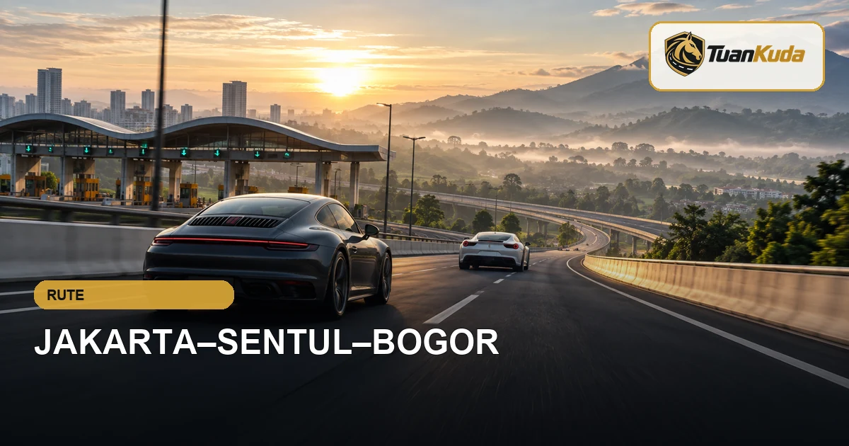 Mobil sport menempuh rute Jakarta Sentul Bogor saat matahari terbit