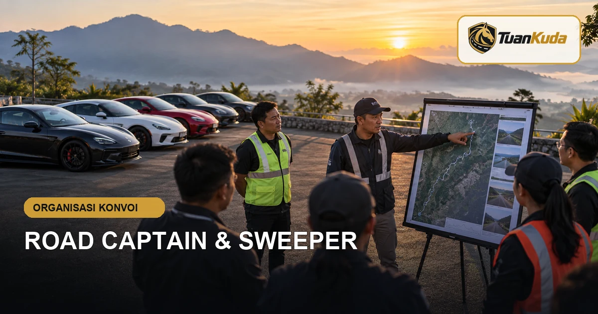 Briefing road captain marshal dan sweeper sebelum konvoi