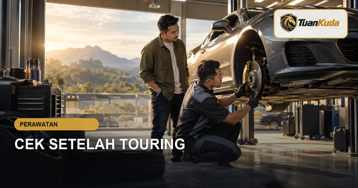 Pemeriksaan rem ban dan kaki-kaki mobil setelah touring