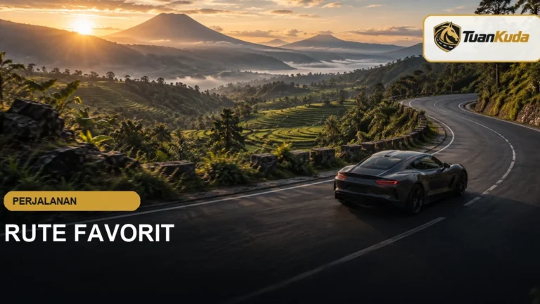 Mobil sport melewati rute pegunungan favorit di Indonesia