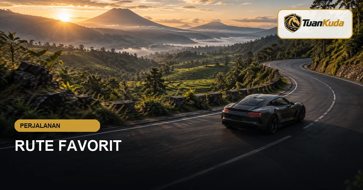 Mobil sport melewati rute pegunungan favorit di Indonesia