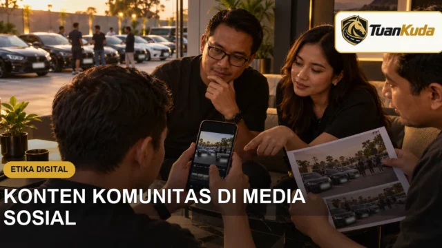 Anggota komunitas meninjau foto mobil dan menyamarkan plat sebelum dipublikasikan