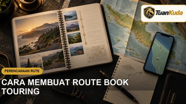 Route book, peta Indonesia, dan catatan rute untuk touring mobil sport