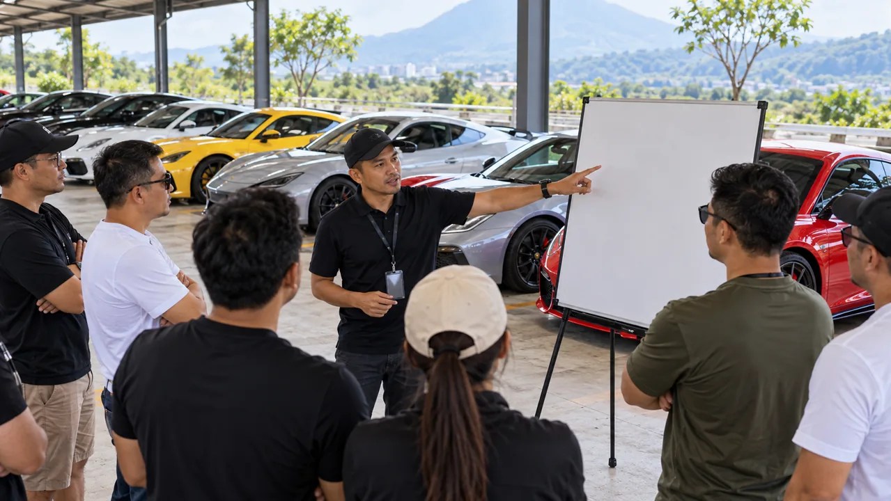 Ilustrasi panduan komunitas mobil sport TuanKuda